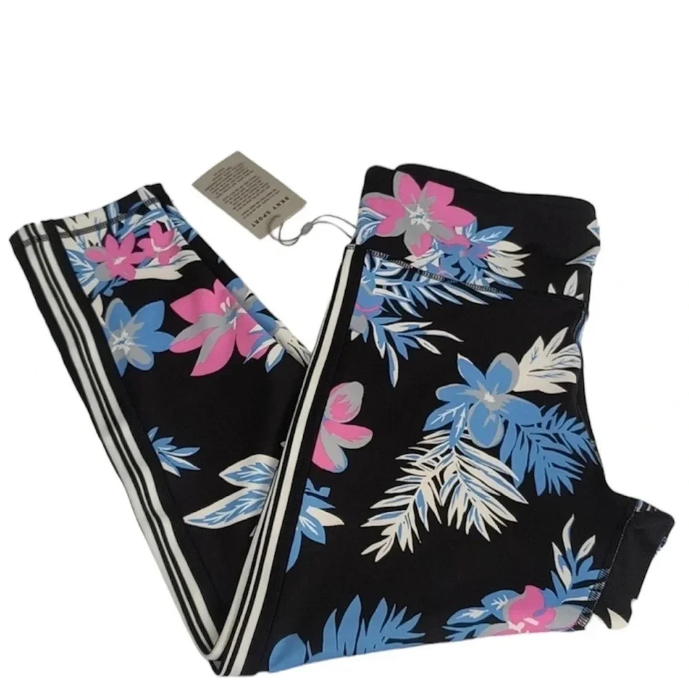 DKNY Sport Active Wear‎ Floral Print Legging Size Large New